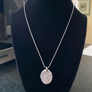 Brighton silver disc “I want to be your friend” pendant collar‎ necklace
